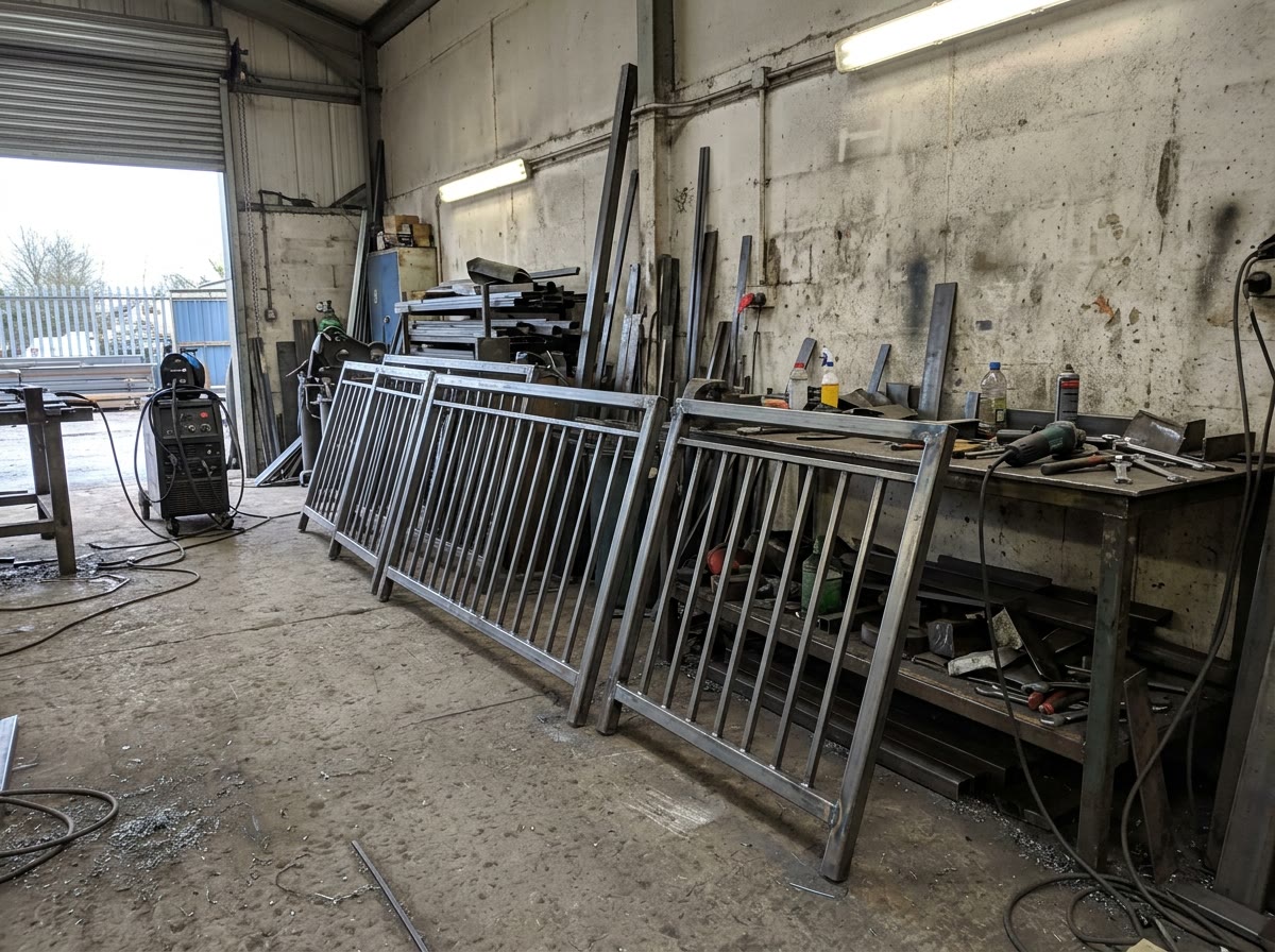 Steel balustrade run